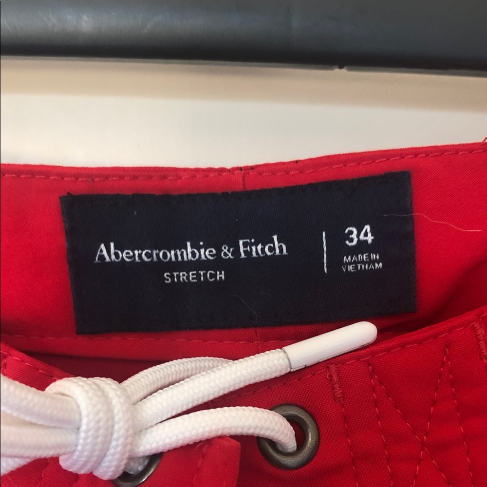 Abercrombie & Fitch Bold Red Swim Board Shorts - Picture 2 of 4